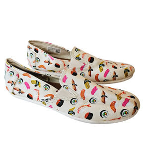 Toms Alpargata Sushi Print Classic Canvas Slip On Women's 8 UK 6